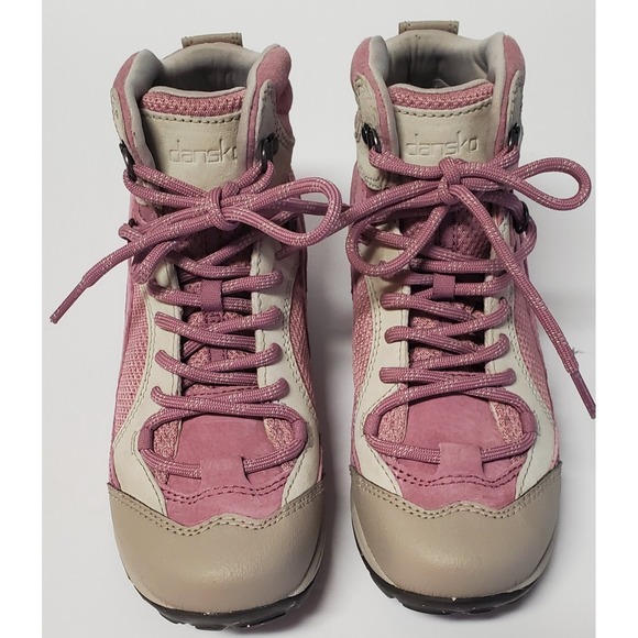 DANSKO Vibram Waterproof 38/7.5-8 US Leather &Fabric Rubber Sole Posy Mauve NWOT - Picture 3 of 13